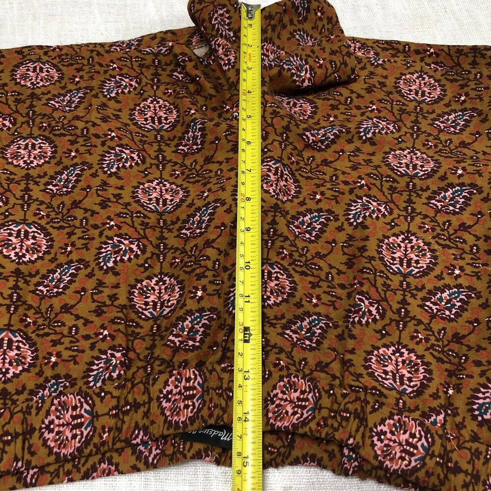 Madewell Shorts Women L Brown Pink Boho Print Pull On Beach Resort Coastal Beach - Picture 9 of 11